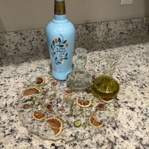 Custom resin board, filled with dried fruit and herbs